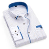 Printed Plaid Polka Dot Men Shirt Long-Sleeved Casual Shirts For Men